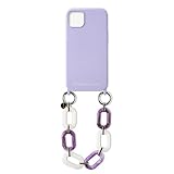 PHONECKLACE iPhone 13 シリコンケース ハンドチェーンストラップ付き [ ショートストラップケース ハンディストラップ 転落防止 スマホ ] ラベンダー PN23257i13LV【国内正規品】