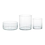IKEA(イケア) CYLINDER 80175213 花瓶/ボウル3点セット, クリアガラス