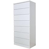 開梱設置配送 チェスト 幅80 7段 タワーチェスト 白 ハイチェスト 日本製 大川家具 木製 ホワイト 隙間 収納 チェスト タンス 完成品 AYU-3-327-KK (ホワイト)