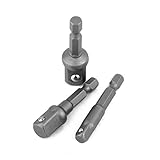 Baosity 3本セット　1/4　3/8　1/2インチ　電動ドリル　拡張ビット　六角ドライブ　シャン　ドライバーツール　アダプタ　ソケット　超強力　電気　高速　変換　