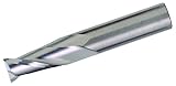 Bassett MSE-2 Series Solid Carbide General Purpose End Mill, Uncoated (Bright) Finish, 2 Flute, 30 D