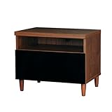 【前板の鏡面塗装がアクセントのリビング収納】クリエ　ローボード480（ブラック＆ブラウン）