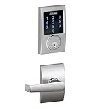 Schlage Connect Century Touchscreen Deadbolt with Built-In Alarm and Elan Passage Lever, Satin Chrom