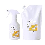 環境大善 きえ～る Dシリーズ ペット用 消臭 スプレー 詰替用 (300ml＆詰め替え1Lセット) 無香料 日本製 天然成分100% 犬 ネコ ウサギ 水槽 消臭剤 無色透明液