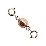 シルバー925製 ネックレス 留め具 クラスプ マグネット 磁石 エンドパーツ 金具 パーツ 接続金具 (6mmボール,ローズゴールド)