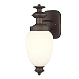 Westinghouse 6230800 Naveen One-Light Exterior Wall Lantern on Steel with White Alabaster Glass, Oil