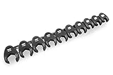 BikeMaster 10-Piece 3/8" Drive Metric Flare Crow Foot Wrench Set on Rail Hand Tool Accessories - Bla