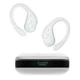 ワイヤレスイヤホン iphone フック 耳掛け ENC ノイズキャンセリング 片耳 両耳 bluetooth イヤホン ワイヤレス ブルートゥース イヤフォン 低遅延 カナル型 マイク付き 長時間 通話 防水 スポーツ ランニング スマホ android ipad 対応 Mi Tune02 白 ホワイト