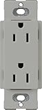 Lutron CAR-15-Grey Claro 15-Amp Receptacle, Grey [並行輸入品]