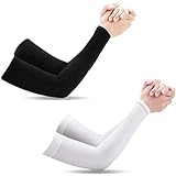 [ 2 Pairs ] UV Protection Cooling Arm Sleeves, T Tersely UPF 50 Arm Warmers for Men Women Youth Arm Support for Cycling Baseb