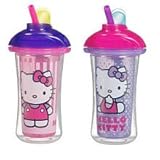 [マンチキン]Munchkin Hello Kitty Insulated Straw Cups 2pc/ハローキティ 保冷ストローカップ 2個セット トレーニングマグ