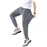 [HMT] スウェットパンツ メンズ 接触冷感 アイスシルク ズボン 薄手 超ストレッチ ジョガー テーパード ウエストゴム 調整紐 通気速乾 無地 大きいサイズ ゴルフ 夏用