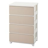 JEJ 収納ケース ベージュ カラースタイルチェスト 4段 ホワイトベージュ 400718