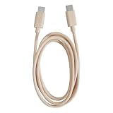 イツワ パステルカラー USB Type-C to Type-C ケーブル, 1.0m 高速データ転送 480Mbps, 5色展開 (パープル/ブルー/ピンク/ホワイト/ベージュ), 20V3A 急速充電対応 (ベージュ)