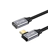 ＹＥＥＫＥＥＮ L字 USB Type C 延長ケーブル 100W 5A PD対応 急速充電 USB 3.1 Gen2 10Gbps データ転送 4K/60Hz 映像出力 タイプC 充電ケーブル 延長コード ナイロン編み (2m)