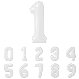 regalo バルーン ナンバー ホワイト 数字 ナチュラル シンプル 風船 白 飾り付け 装飾 記念日 (ホワイト1)