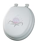 メイフェア1319ec 000貝刺繍ソフトトイレシートwith万端ヒンジ、ラウンド、ホワイト