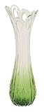 Benzara 58957ガラスのクリアグリーンの花瓶