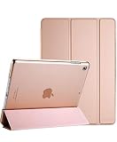 ProCase iPad 9/8/7 ケース (2021 2020 2019) 半透明バックカバー スマートカバー 軽量 三つ折りスタンド iPad 10.2" 対応 - ローズゴールド