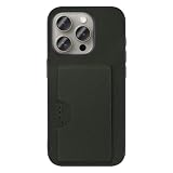LOOF SKIN SLIM-SLOT レザー カード収納 スマホケース for iPhone 15 Pro 用 ケース カバー 背面 ストラップホール カードポケット シンプル 耐衝撃 薄型 軽量 leather [エバーグリーン]