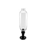 23.5" Transparent and Jet Black Glass Pedestal Style Flower Vase