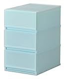 プラスト ミルキー 収納ボックス 3段 FR BL ブルー FR3403