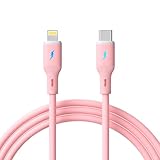 BASETEC Type C 急速充電ケーブル PD対応 27W TypeC to Lightnin シリコンケーブル 1m Phone16 15 Pro Max Plus mini SE XR XS 8 7 Pad 充電コード 充電器 (27W, ピンク)