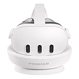 「全新 PRISMXR VR用充電ドック 磁気吸着式 Quest3と互換性ありドック同時充電 ヘッドセット＆コントローラー向け 急速充電ステーション 過負荷防止 マルチデバイス同時供給 充電式バッテリー2個付属 (充電器なしセット)