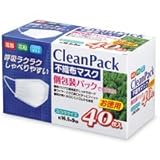 小津産業 アズフィット 不織布マスク クリーンパック個包装40枚入
