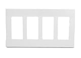 Leviton 80312-sw 4パック4-gangデコラPlus Screwlessスナップオンウォールプレート、ホワイト