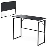 サンワダイレクト 折りたたみデスク コンパクト 幅90×奥行40×高さ70cm 耐荷重20㎏ パソコンデスク 勉強机 折り畳みテーブル ブラック 100-DESKH081BK