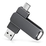 GUVC USBメモリ 1TB Type-C USBメモリ 2in1 フラッシュメモリ USB-A Type-C 両対応 大容量 高速データ転送 外付けメモリ 360度回転式 合金製 防水 防塵 耐衝撃 スマホ パソコン タブレット対応 写真 動画 保存 バックアップ 小型 携帯便利 (USB3.1+TYPE-C -グレー,2TB)