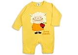 (サニーシープ)Sunny Sheep ひつじちゃんプリント Tオール カバーオール ロンパース 80cm クリーム