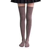 [eigenn] レディース ソックス ニーハイソックス リブ ロングソックス ハイソックス オーバーニーソックス 靴下 着痩せ 美脚 足長効果 春 秋 冬 カラバリ 通勤 通学 (ニーハイ/コーヒー)
