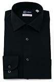 [ハルヤマ] アイシャツ i-Shirt 完全ノーアイロン 360°ストレッチ 速乾 長袖 メンズ ブラック M151190021 M80(首回り39cm×裄丈80cm)-(日本サイズM相当)