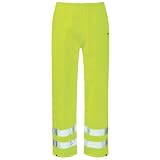 (ディッキーズ) Dickies ハイビズ作業用トラウザーズ ウォータープルーフ 防水 作業服 高視認性反射 作業用ボトムス 安全セーフティーパンツ ズボン (レギュラー丈) 男性用 (2XL) (イ