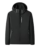 [three Joy] ウィンドブレーカー レディース メンズ ユニセックス アウトドアジャケット マウンテンパーカー キャンプウェア ブラック XL