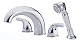 Danze D309711 Melrose Two Handle Widespread Roman Tub Faucet with Soft Touch Personal Shower, Chrome