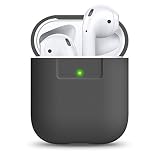 【elago】 AirPods 対応 ケース シリコン 製 シンプル 保護 カバー 耐衝撃 傷防止 保護 アクセサリー [ Apple AirPods1 / AirPods2 Wireless Charging Case エアーポッズ 対応 ] AIRPODS CASE ナイトルミナス（夜光色）