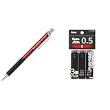 【セット買い】ぺんてる シャープペン オレンズメタルグリップ05 XPP1005G2-B レッド&ぺんてる シャープ芯 ぺんてるアイン 0.5mm B 3個 XC285B-3P