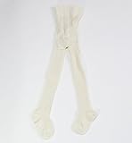 Groedo オーガニックコットン ベビー ＆ キッズ タイツ 縄編み クリーム サイズ 1-2 ( 95 )