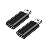 USB C to Mini USB アダプタ 2個パック タイプC (メス) からMini USB (オス) への変換コネクタ Type-C to mini変換アダプター デジタルカメラ、コンピュータ、GPSに対応 USB C to ミニUSBアダプター (2個パック)