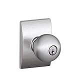 Schlage F51 ORB 626 CEN Century Collection Orbit Keyed Entry Knob, Satin Chrome by Schlage Lock Comp