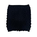 腹巻き レディース おしゃれ 無地 編み込み 暖かい ふわふわ のびのび ニット ブラック 腹巻き MLP023 BK