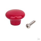 【ノーブランド品】ハンドル ノブ 取手 引き出しつまみ 手すり 3cm 5個セット 全7色 (レッド)