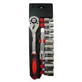 Koshihara ラチェットハンドル　ソケット付き12点セット　1/2"DR　6PT　ミリ DIY 整備用工具