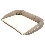 STYRIA 犬 猫 ベッド サマーツイード パイル ペットベッド シニア 老犬 老猫 介護 フラット マット 犬用ベッド 段差 洗える 春夏 夏 通年 おしゃれ ペット 小型犬 中型犬 (L, モカ)
