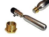jasgin CO2レギュレーター 変換アダプター M15 P1.25 → 1/2-20UNF グリーンガス74g テトラ規格38g ガス変換 アタッチメント アダプタ コネクター (真鍮製)