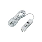 エレコム 電源タップ 抜け止め コンセント 2個口 3Pプラグ マグネット付き 3m グレー T-WRM3230LG/RS