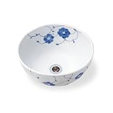 手描き染付技法　磁器製洗面ボウル　クラシコ　ほたる花